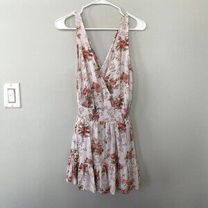 American Eagle Outfitters Floral Jumpsuit - Cream and Pink